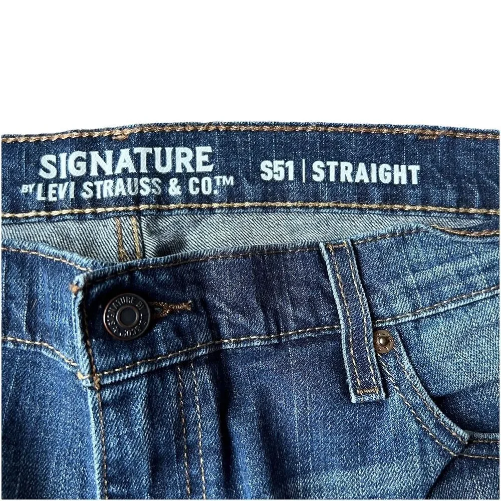 Levi's Signature S51 Straight Leg Blue Denim Jeans Pants Men's 40x32